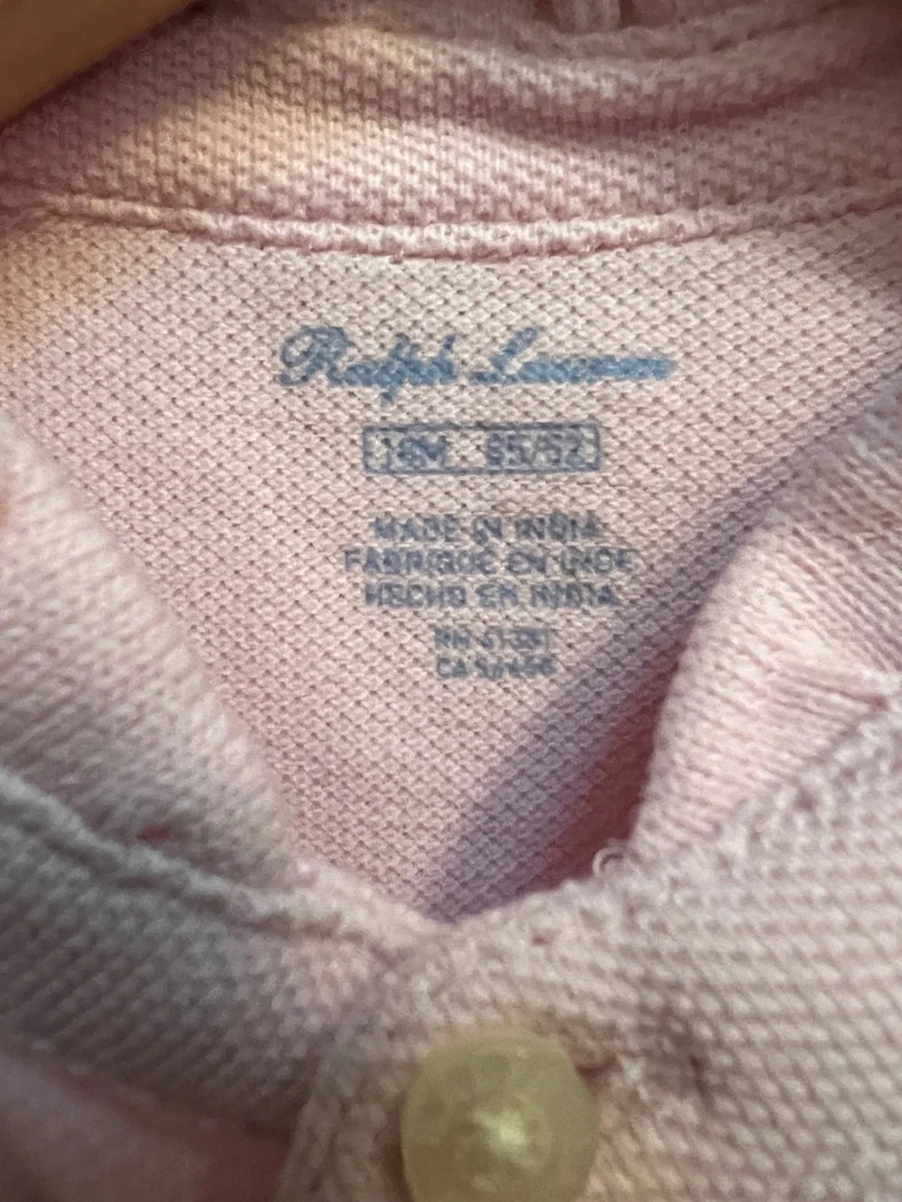 Ralph Lauren Baby Girl Pink Eyelet Ruffle Sleeve Romper 18M Cotton Pique